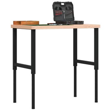 vidaXL Werkbank rechthoekig 100x60x(73-99,5) cm massief, Verzenden, Nieuw