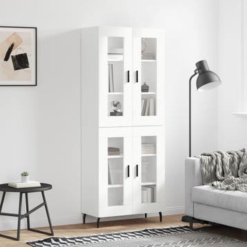 vidaXL buffetkast 69,5x34x180 cm bewerkt hout wit, Verzenden, Nieuw, 50 tot 100 cm, Minder dan 100 cm
