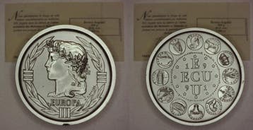 France Frankreich Europa Ecu 1991 Medaille Briefbeschwere..., Verzenden