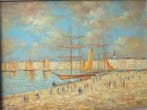 Pierre Stefani (1938) - Markt in de haven, Antiek en Kunst, Kunst | Schilderijen | Klassiek