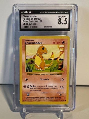 Pokémon - 1 Graded card - Charmander Shwadowless - CGC 8.5, Nieuw