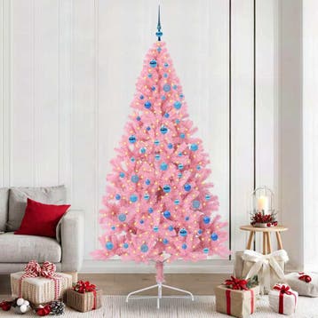 vidaXL Kunstmatig Voorverlicht Kerstboom met 300 LED Roze, Verzenden, Nieuw