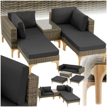 Rotanlounge met aluminium frame Bellaria - natuur, Verzenden, Nieuw