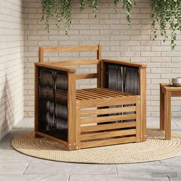 vidaXL Buiten Midden Sofa Naturel, Verzenden, Nieuw