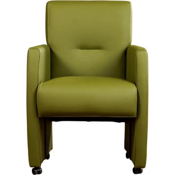 Leren eetkamerstoel Pleasure - Toledo Apple Green (groen) -, Eigentijds, Modern, Overige kleuren, Nieuw, Leer