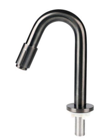 Differnz koudwaterkraan - gebogen - 19 cm - gun metal, Doe-het-zelf en Verbouw, Ophalen of Verzenden, Nieuw, Bad
