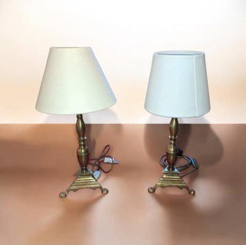 Lamp (2) - Gegoten messing - Kandelaberlamp