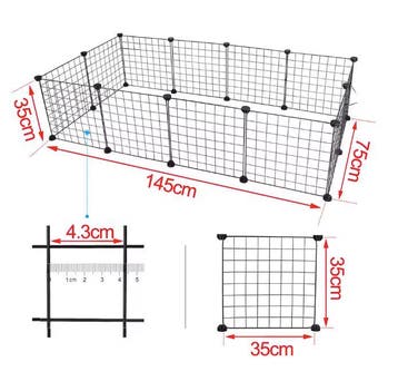 Modulaire Dierenren Puppybox – Metalen Ren met 12 Panelen, Dieren en Toebehoren, Verzenden, Nieuw