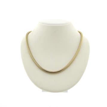 Gouden slangenschakel collier (Ketting), Sieraden, Tassen en Uiterlijk, Kettingen, Ophalen of Verzenden, Gebruikt, Goud, Goud