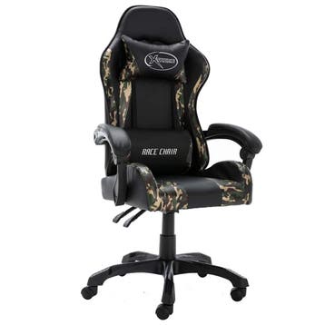 vidaXL Racestoel kunstleer zwart en camouflage, Verzenden, Nieuw