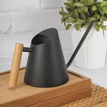 Roestvrijstalen Gieter 900ml Mat Zwart met Houten Handvat &, Verzenden, Nieuw