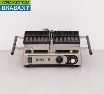 HCB RVS Kantelbare wafelijzer met timer 230V Horeca, Ophalen of Verzenden, Nieuw in verpakking