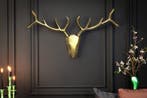 Moderne wanddecoratie VEADO 100cm gouden hertengewei - 45171, Ophalen of Verzenden, Nieuw