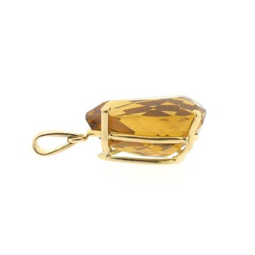 Gouden hanger met citrien (Hanger of bedel), Ophalen of Verzenden, Gebruikt, Goud, Overige merken