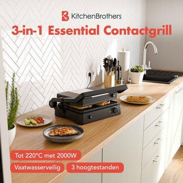 2dekans | KitchenBrothers Contactgrill - Grill Apparaat -, Ophalen of Verzenden, Zo goed als nieuw