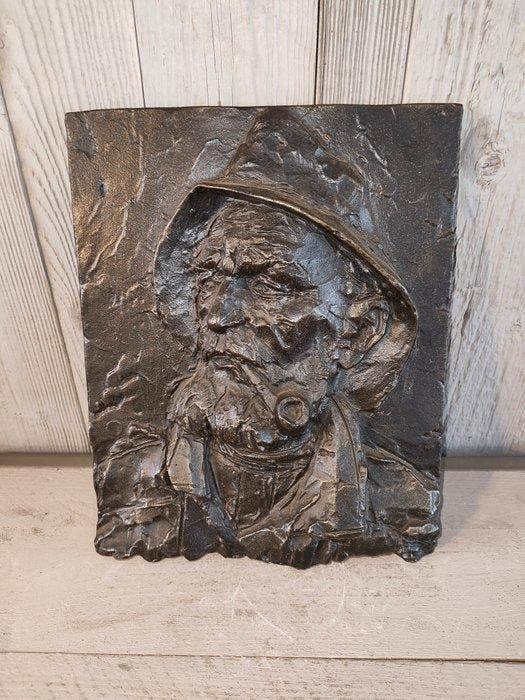 Fiskargubben zeeman - Plaquette - Gietijzer, Antiek en Kunst, Curiosa en Brocante