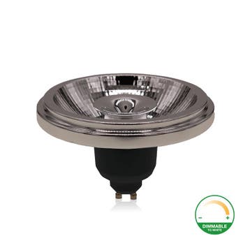 LED AR111 Spot | GU10 | 12W | Dim to Warm | Dimbaar | Zwart, Ophalen of Verzenden, Nieuw, Led-lamp