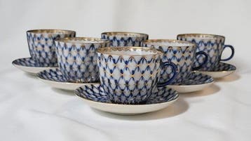 Lomonosov Imperial Porcelain Factory - Koffieservies voor 6, Antiek en Kunst