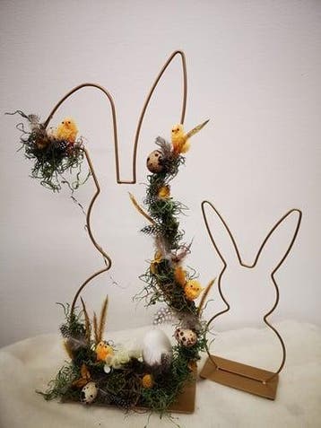 Metalen Frame Haas hangend oor op voet Goud 50 cm, Hobby en Vrije tijd, Knutselen, Ophalen of Verzenden, Nieuw