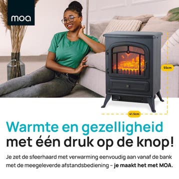 2dekans | MOA Elektrische Sfeerhaard ES180 – Vrijstaand –, Ophalen of Verzenden, Zo goed als nieuw