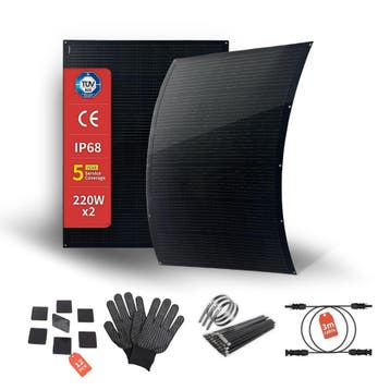 Flexibel Zonnepaneel 220W | Ultradun | Tweedekansje OP=OP, Ophalen of Verzenden, Gebruikt, Compleet systeem, 200 wattpiek of meer