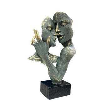 sculptuur, Abstract Lovers Sculpture – Modern Resin Couple