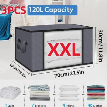 Set van 3 XXL Opbergzakken met Rits en Kijkvenster - Ruimteb, Verzenden, Nieuw
