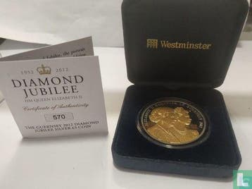 Guernsey 5 pounds 2012 (PROOF) 60ste verjaardag van de t..., Verzenden, Overige landen, Losse munt, Goud