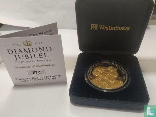 Guernsey 5 pounds 2012 (PROOF) 60ste verjaardag van de t..., Postzegels en Munten, Munten | Europa | Niet-Euromunten, Losse munt