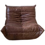 Togo Fauteuil Pull-up Leer Walnootbruin Van Michel Ducaroy, Ophalen of Verzenden, Zo goed als nieuw, Modern