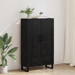 vidaXL Highboard met lade Zwart Eiken 69,5 x 30 x 115 cm, Huis en Inrichting, Kasten | Buffetkasten, Minder dan 50 cm, Verzenden