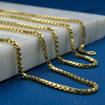 Gouden Venetiaanse schakelketting, Sieraden, Tassen en Uiterlijk, Kettingen, Ophalen of Verzenden, Gebruikt, Goud, Goud
