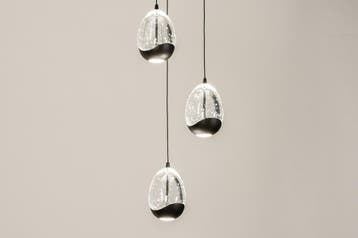 Rietveld Hanglampen - Zwart - Glas, Metaal, Verzenden, Nieuw