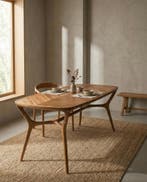 Sierra eettafel – massief teak, Teakhout, Nieuw, Vijf personen of meer, Rechthoekig