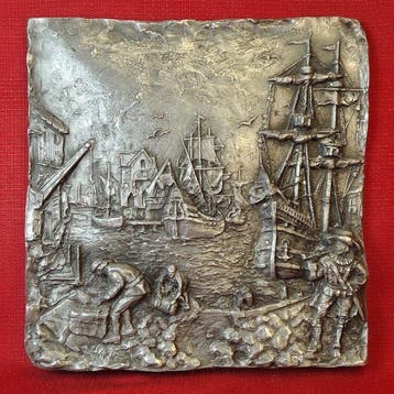 Wanddecoratie - Grand bas-relief mural en fonte à froid