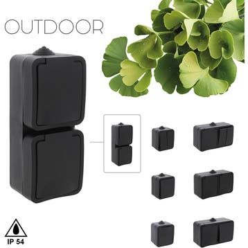 Q-LINK - Wandcontactdoos - Buitenstopcontact - Opbouw -, Kunststof, Minder dan 50 watt, Overige typen, Nieuw