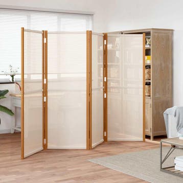 vidaXL Kamerscherm met 4 panelen 280x180 cm crèmewit, Verzenden, Nieuw
