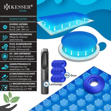 Zwembad Afdekzeil - Rond - Solarzeil - 305 cm - Blauw - KESS, Verzenden, Zo goed als nieuw