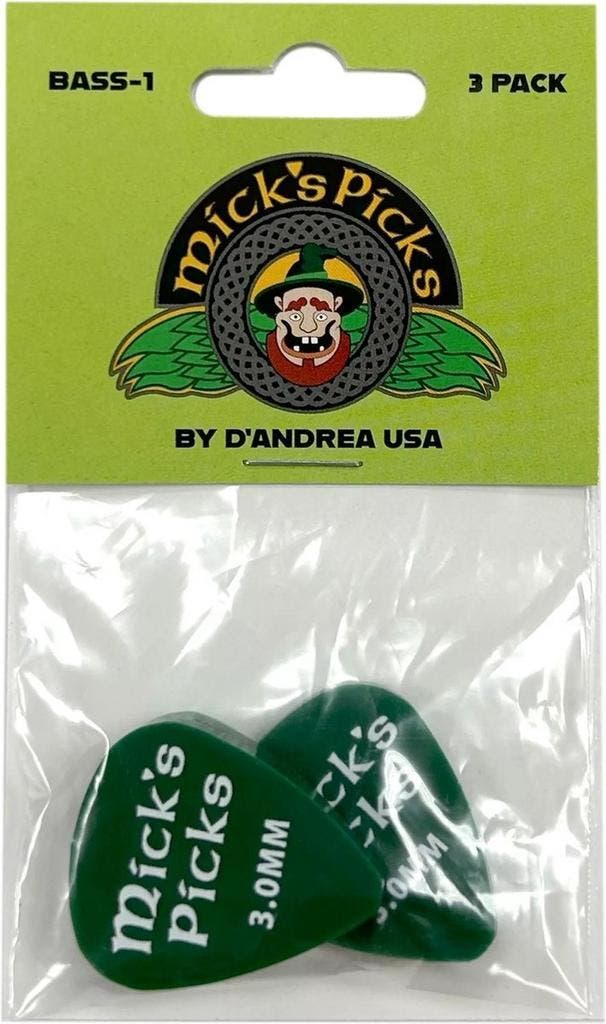 DAndrea - Micks Pick - Bass plectrum - 3.00 mm 3-pack, Muziek en Instrumenten, Instrumenten | Toebehoren, Elektrische basgitaar
