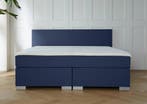 ACTIE! Boxspring Nantes 160 200 Blauw, 200 cm, Modern, 160 cm, Verzenden