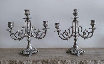 Kaarsenhouder Louis XV Rocaille-stijl - 3 branders (2) -