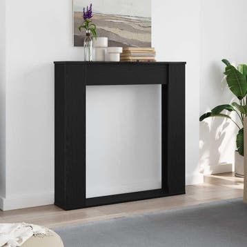 vidaXL Haardombouw Zwarte Eiken 100x20x100 cm Technisch Hout, Huis en Inrichting, Haarden, Verzenden, Nieuw