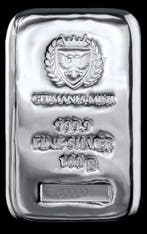 100 gram - Zilver .999 - Germania Mint - serienummer en, Postzegels en Munten, Edelmetalen en Baren