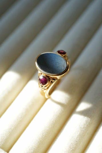 Ring - 19.2 kt. Geel goud Onyx - 20k geel goud, Sieraden, Tassen en Uiterlijk, Nieuw