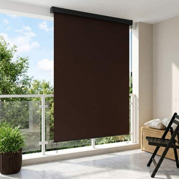 vidaXL Rolgordijn Bruin 180 x 250 cm Stof en Aluminium, Huis en Inrichting, Stoffering | Gordijnen en Lamellen, Verzenden, Nieuw