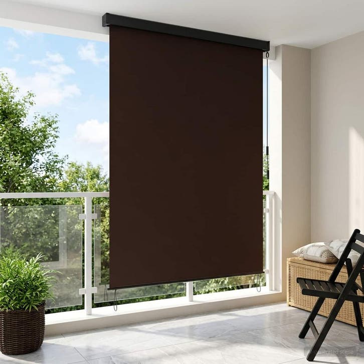 vidaXL Rolgordijn Bruin 180 x 250 cm Stof en Aluminium, Huis en Inrichting, Stoffering | Gordijnen en Lamellen, Bruin, Nieuw, Verzenden