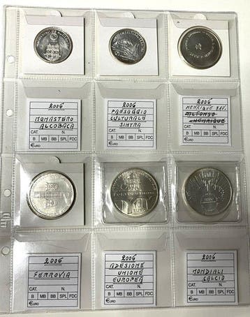 Portugal. 5 Euro / 8 Euro / 10 Euro 2006 (6 coins) (Zonder, Postzegels en Munten