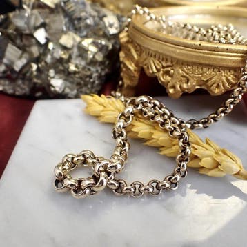 8 karaat jasseron schakelketting, Ophalen of Verzenden, Gebruikt, Geel, Goud