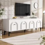 TV-Meubel 160 cm – Wit Lowboard met Deuren en Opbergruimte, Huis en Inrichting, Kasten | Overige, Verzenden, Nieuw