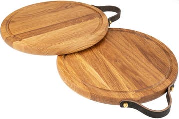 Ronde Houten Snijplank met Handvat en Sapgoot / Pizzapla...
